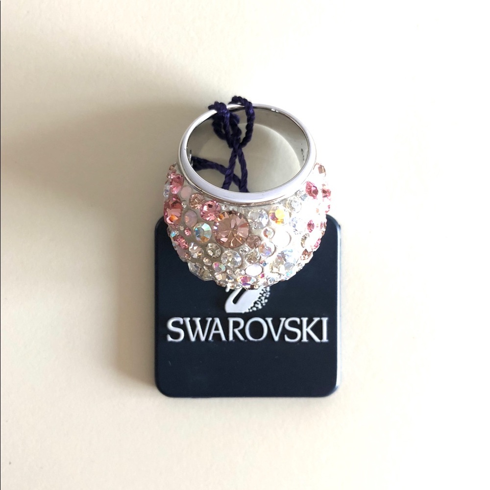 New Swarovski Multi Pink Crystal Ring Size 9